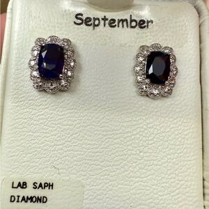 Kohl's Deep Blue Cushion Halo Stud Earrings